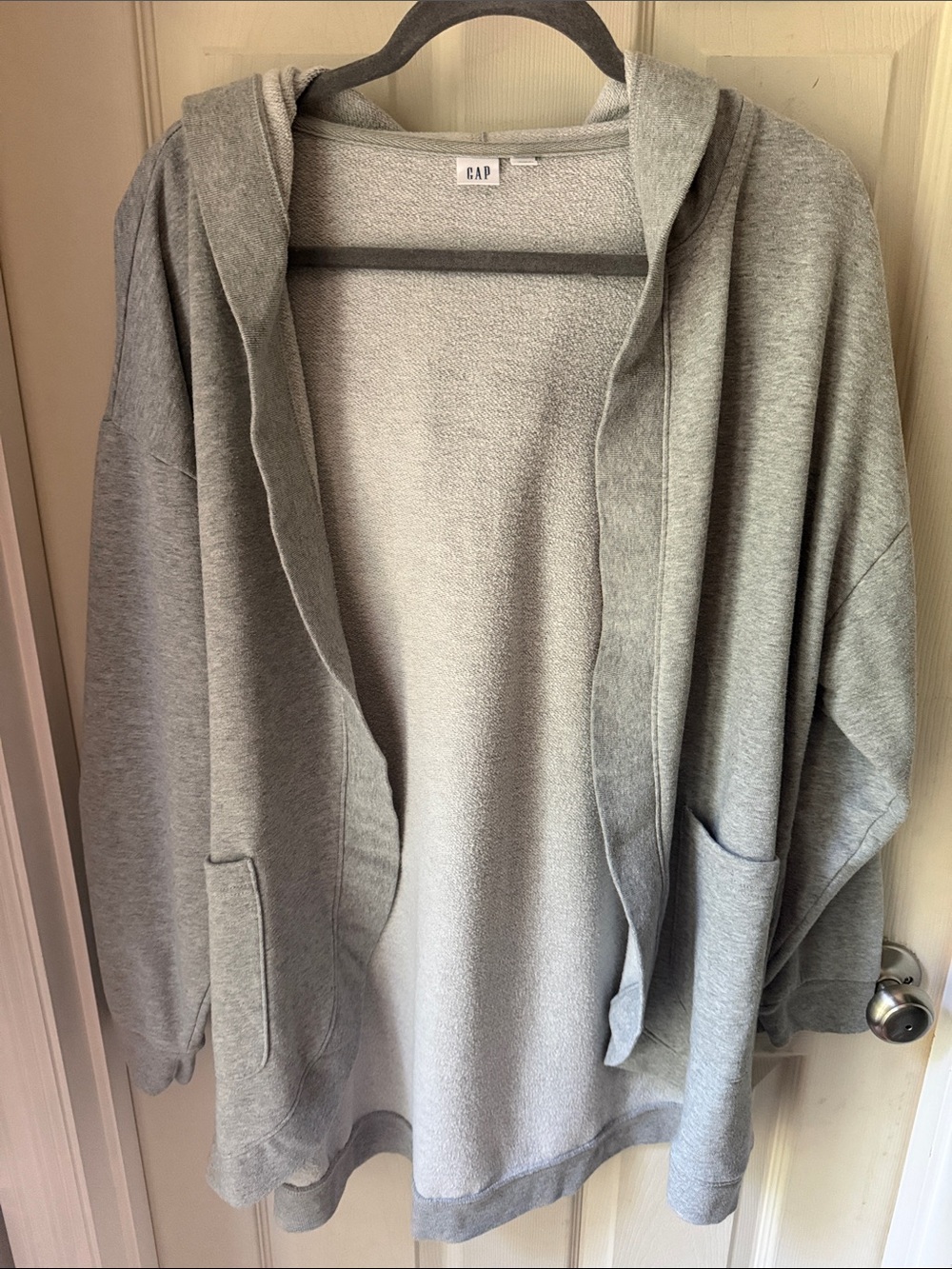 GAP Light Gray Hooded Open-Front Sweater